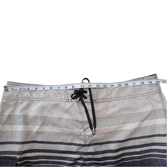 O’NEILL Board Shorts Cargo Side Pocket Swim Gradient Striped Gray Blue Men’s 40 - Picture 14 of 17